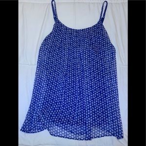 Blue & White Polka Dot Top